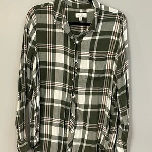 Lucky Brand Green Plaid Button Down Shirt